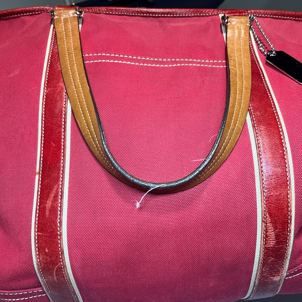 Coach Red and Tan Women's Large Tote